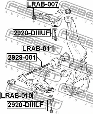 FEBEST 2006-13 Land Rover Range Rover Front Lower Control Arm Bushing LRAB-011