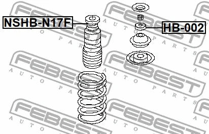 FEBEST 2002-2006 Nissan X-Trail Front Shock Absorber Boot NSHB-N17F