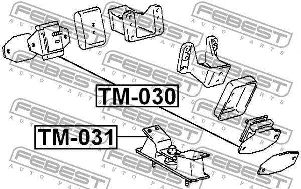 FEBEST 1998-2007 Toyota Land Cruiser Front Engine Mount 2UZFE/1HDFTE TM-031