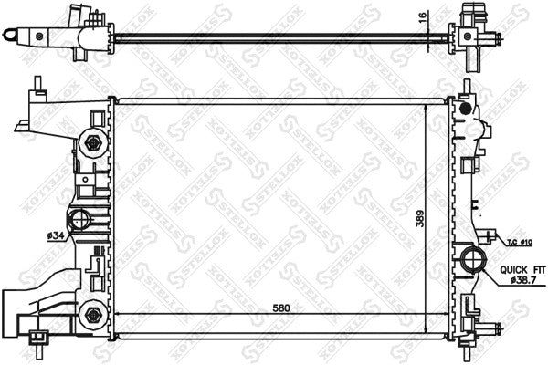 STELLOX 2010-2016 Chevrolet Cruze Radiator 13267652