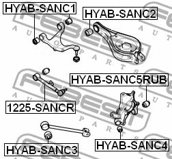 FEBEST 2005-2022 Hyundai Veracruz Rear Knuckle Bushing HYAB-SANC5RUB