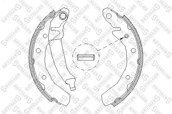 STELLOX 2011-2012 Chevrolet Spark Brake Shoe Set 96268686