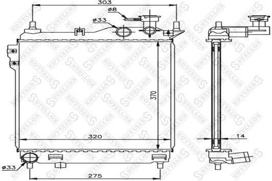 STELLOX HYUNDAI Radiator - 25310-1C206