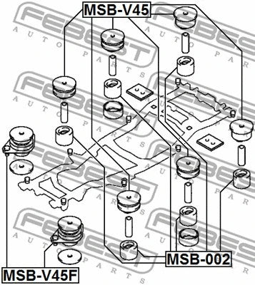 FEBEST 1990-1999 Mitsubishi Montero Subframe Cushion MSB-V45F