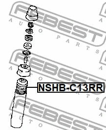 FEBEST 2013-17 Nissan Sentra Boot w/Jounce Bumper Rear Shock Absorber NSHB-C13RR