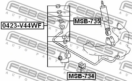 FEBEST 1990-2003 Mitsubishi Montero Repair Kit Front Stabilizer Link MSB-735