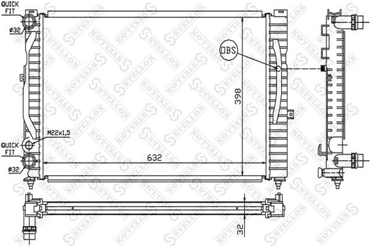 STELLOX 1997-2001 Audi A4 Radiator Engine Cooling 292422049B