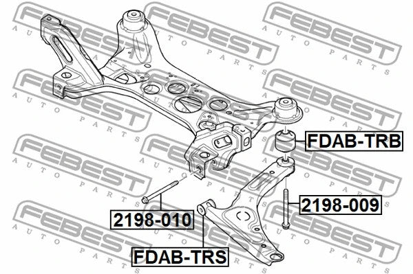 FEBEST FORD Fastening Bolt Control Arm 2198-010