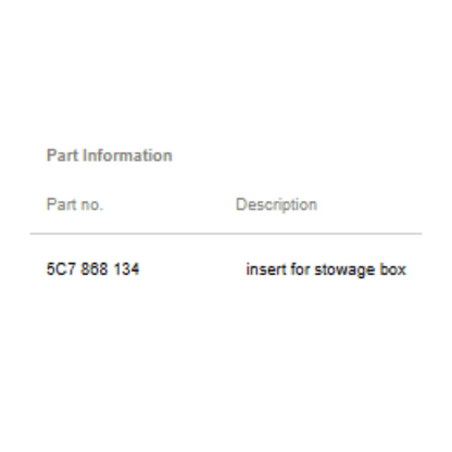 2011–2015 VW Jetta Insert for Stowage Box Right Used OEM 5C7868134