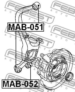 FEBEST 1997-2014 Nissan Juke Upper Bushing Rear Steering Knuckle MAB-051