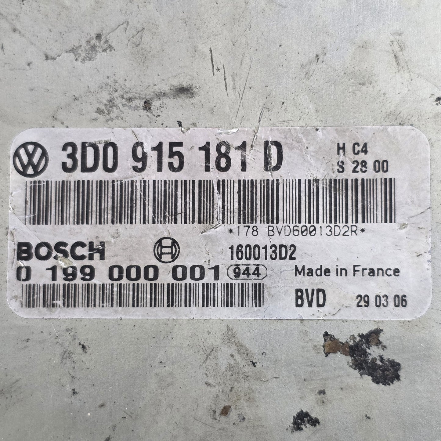 2004-2006 Bentley Continental Flying Spur BATTERY CONTROL UNIT 3D0915181D