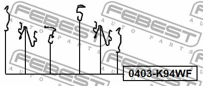 FEBEST 1997-2015 Mitsubishi Montero Sport Disc Brake Clip Set 0403-K94WF