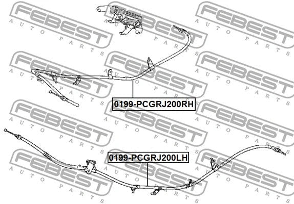 FEBEST Toyota Parking Brake Cable 0199-PCGRJ200LH