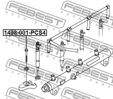 FEBEST 2005 SsangYong Rexton Screw Injection Nozzle Holder 1498-001-PCS4