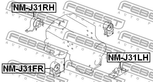 FEBEST 2003-2008 Nissan Murano Left Engine Mount NM-J31LH