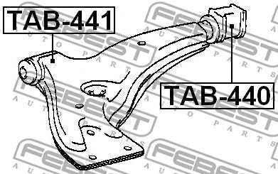 FEBEST 1992-1999 Toyota Corolla Rear Bushing Front Control Arm TAB-440