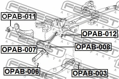 FEBEST 2010-2016 Buick LaCrosse Rear Transverse Arm Bushing OPAB-006