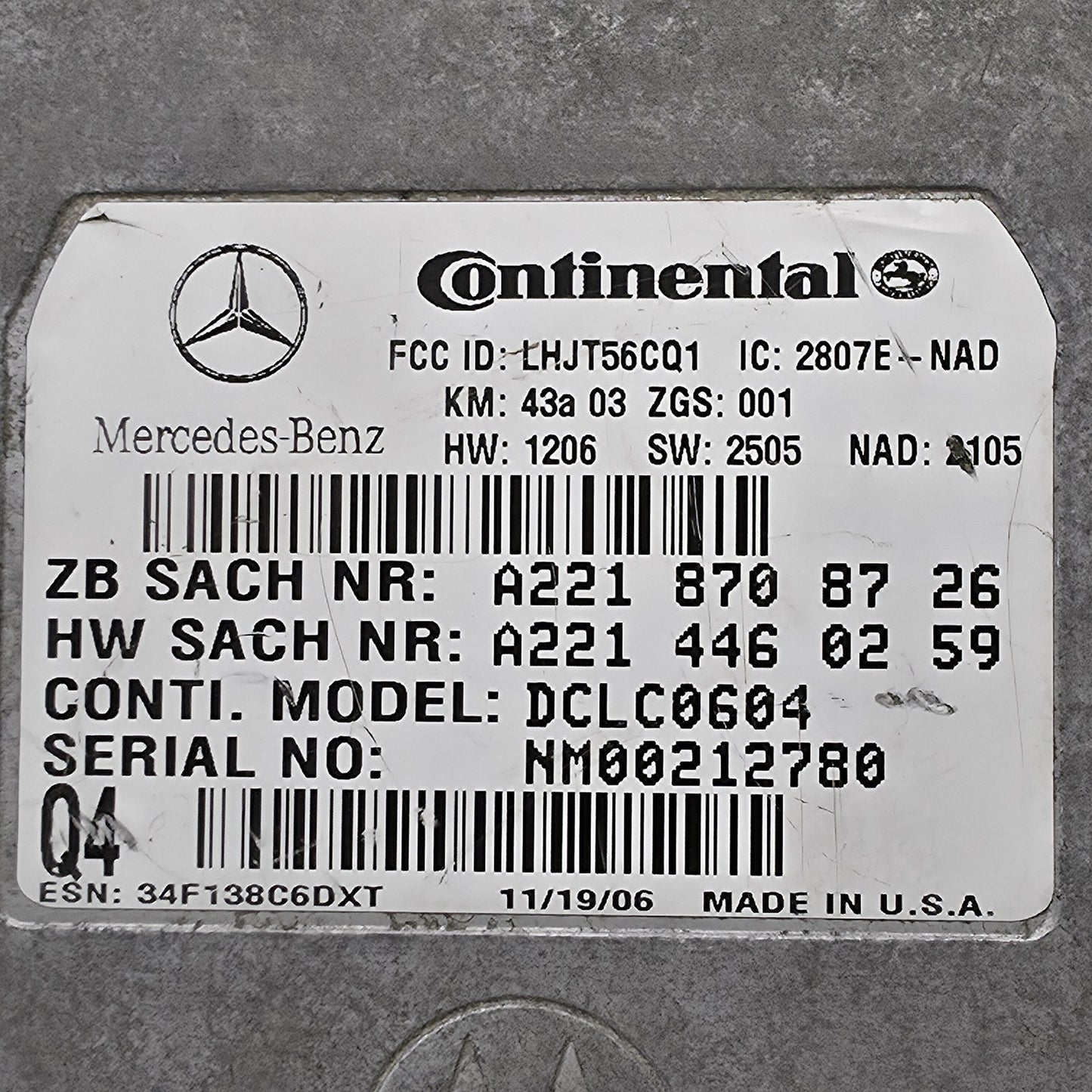 2006-2012 Mercedes GL-CLASS Voice Communication Control Module A2218708726