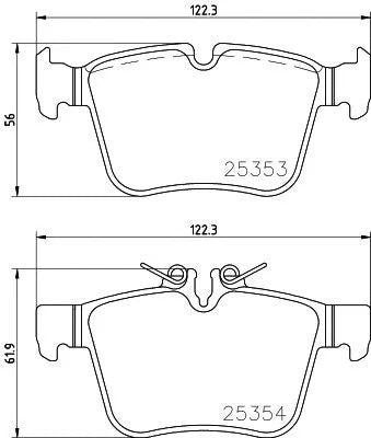 BREMBO 2017-2021 Mercedes-Benz C300 Rear Disc Brake Pad Set P50122