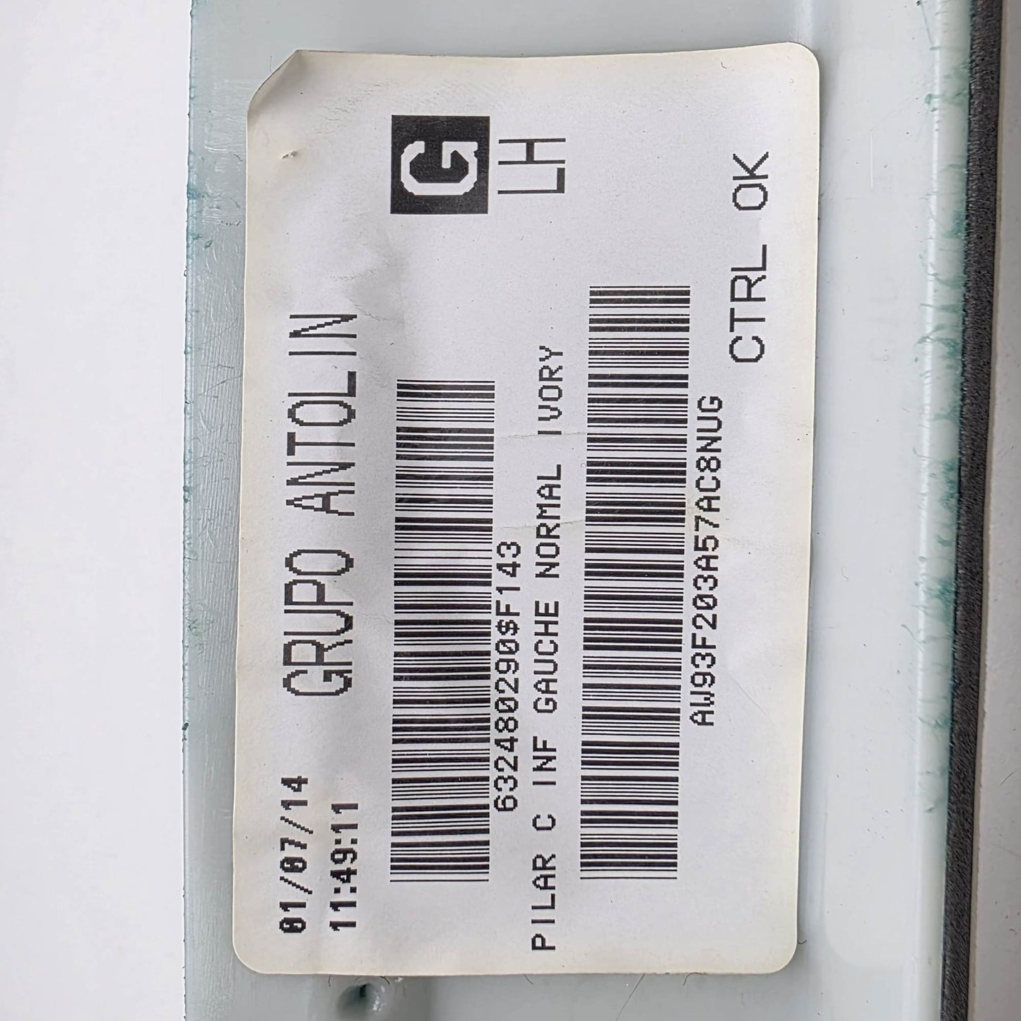 2010-2015 Jaguar XJ Rear Left Driver Side C Pillar Trim Panel AW93F203A57