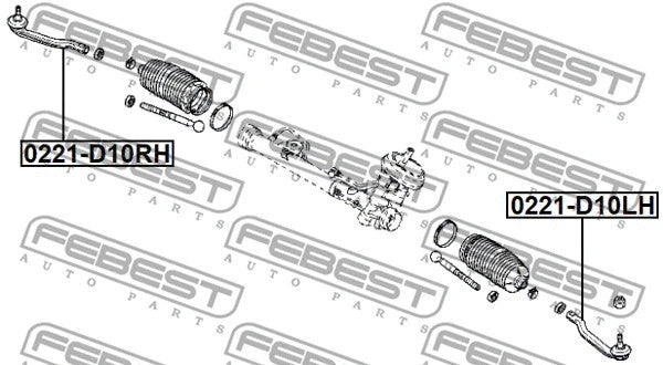 Febest Steering Tie Rod End Right 0221-D10RH