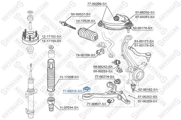 STELLOX 2004-2013 Honda Accord Front Compliance Bush 51391-SFE-003