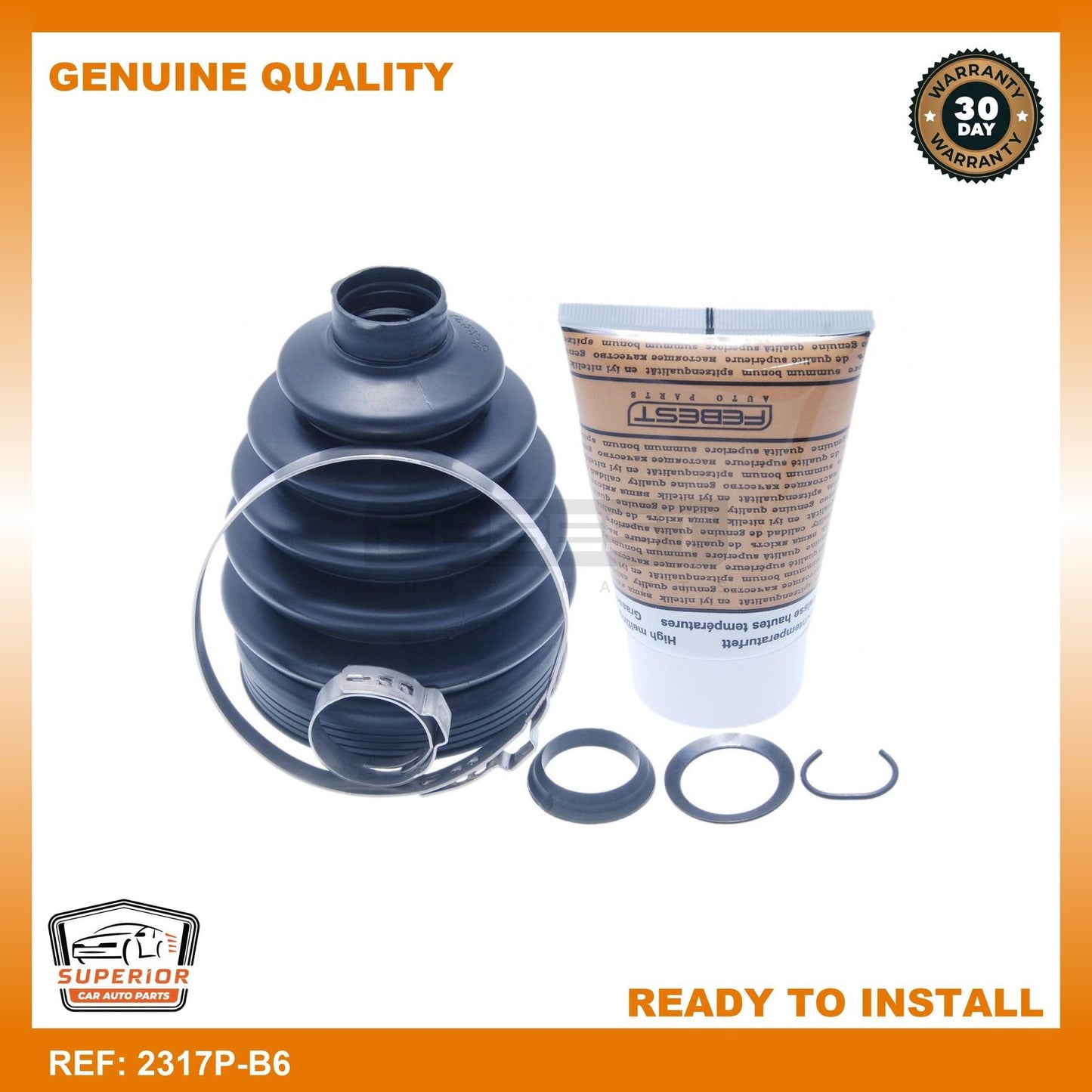 Febest 2013-2017 Volkswagen CC Boot Outer CV Joint Kit 2317P-B6