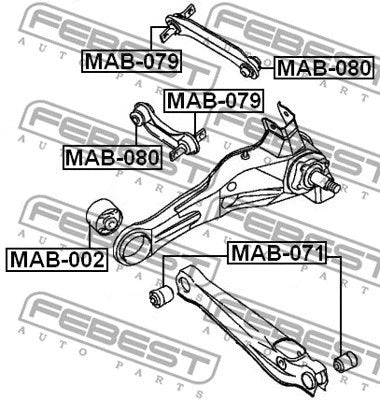 FEBEST 2001 Volvo S40 Rear Transverse Rod Bushing MAB-071