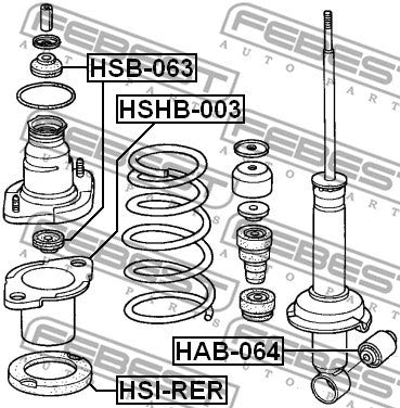 FEBEST 1994-2001 Acura Integra Rear Shock Absorber Bushing HSB-063