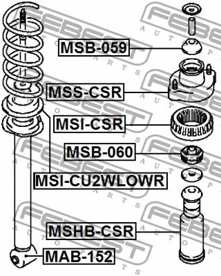 FEBEST 2007 Mitsubishi Lancer Rear Shock Absorber Boot MSHB-CSR