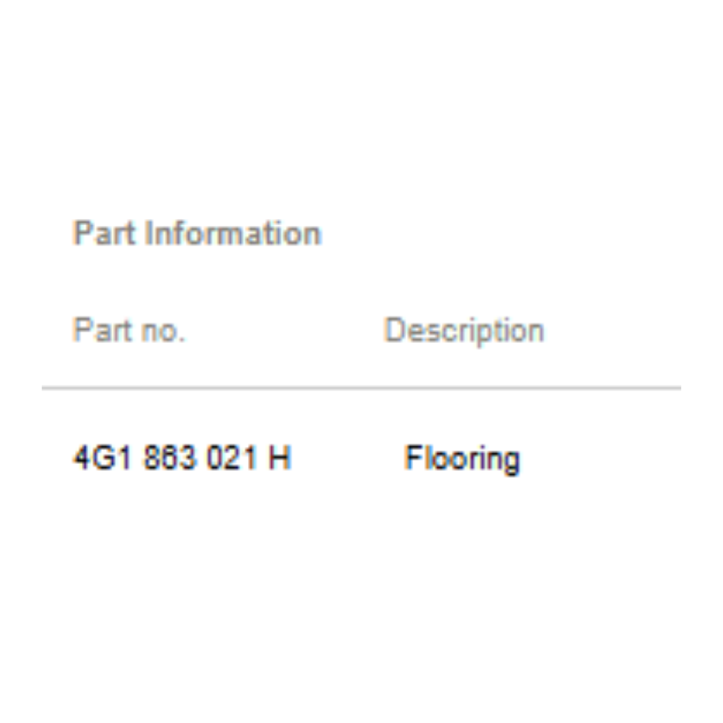 2014 Audi A6 Floor Covering Carpet Used OEM 4G1863021H
