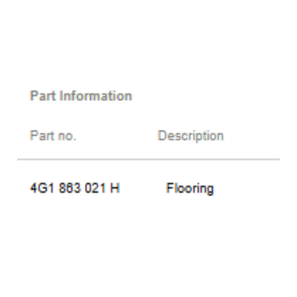 2014 Audi A6 Floor Covering Carpet Used OEM 4G1863021H