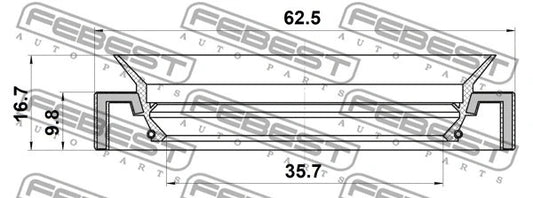 FEBEST Hyundai Oil Seal Transaxle Case 95JAS-37621017R