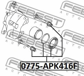 FEBEST 2014 Suzuki SX4 Front Brake Caliper Repair Kit 0775-APK416F