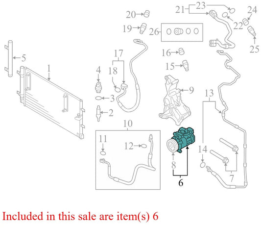 2010 Audi A4 Air Conditioning Compressor Used OEM 4M0820803