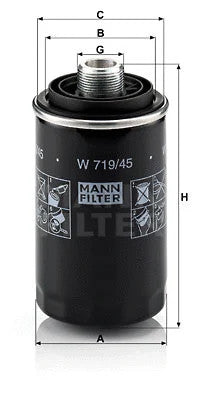 MANN-FILTER 2008-2017 Volkswagen Jetta Oil Filter W719/45