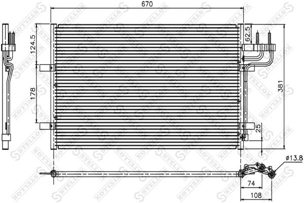 STELLOX 2004-2012 Ford Focus Air Conditioning Condenser 1516838