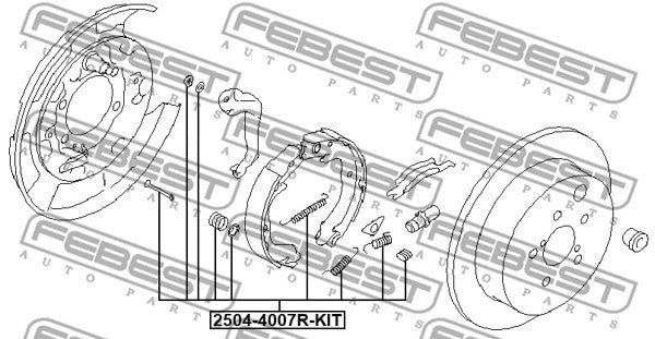 FEBEST 2011-2014 Chrysler 200 Brake Shoe Fitting Kit 2504-4007R-KIT