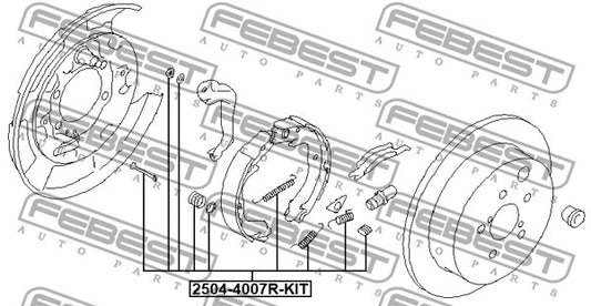 FEBEST 2011-2014 Chrysler 200 Brake Shoe Fitting Kit 2504-4007R-KIT
