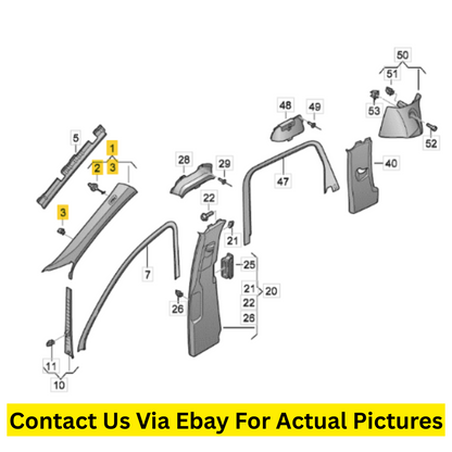 2012 Volkswagen Touareg A-Pillar Trim Set (Left & Right) Used OEM 7P6867233F