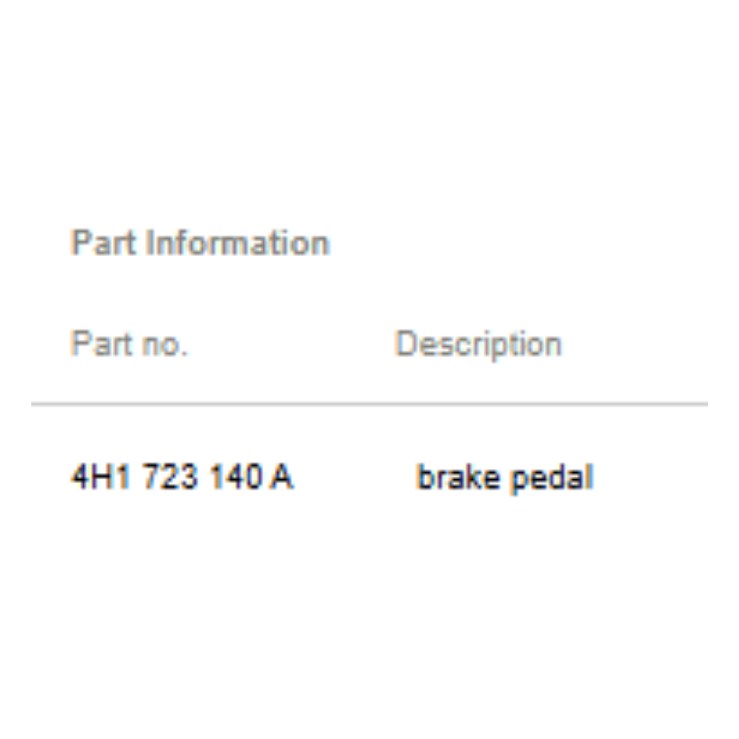 2011–2015 Audi A4 Brake Pedal Assembly Used OEM 4H1723140A