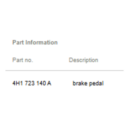 2011–2015 Audi A4 Brake Pedal Assembly Used OEM 4H1723140A