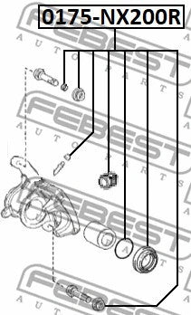 Febest Repair Kit, Brake Caliper 0175-NX200R