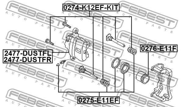 FEBEST LADA Front Left Brake Caliper Assembly 2477-DUSTFL