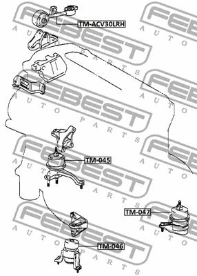 FEBEST 2012-2018 Lexus ES300h Left Engine Mount (Hydro) TM-047