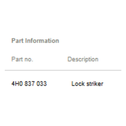 2012–2015 Audi A6 Door Lock Striker Used OEM 4H0837033