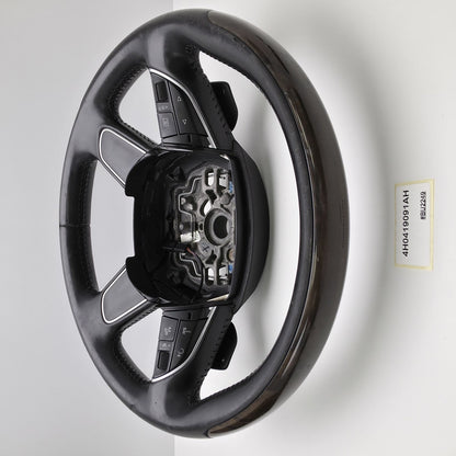 2014-2017 Audi A8 Leather Wood Steering Wheel with Shift Paddles 4H0419091AH