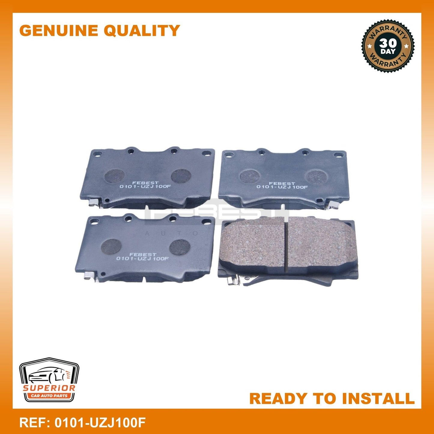 FEBEST 1998-2007 Lexus LX470 Disc Brake Pad Set 0101-UZJ100F