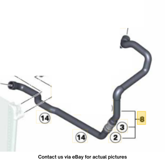 2011-2015 Mini Cooper Lower Radiator Coolant Hose Used OEM 17122754247