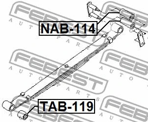 FEBEST 1998-2004 Nissan Frontier Rear Leaf Spring Bushing NAB-114